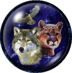 Animated Globe with Wolf, Cougar and Eagle